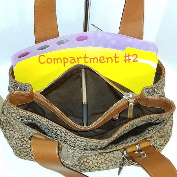 💯 Auth. Coach Beige/Brown Business Tote F12311 - Picture 5 of 8